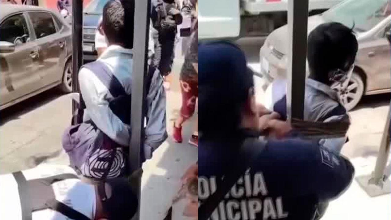 Comerciantes del Centro Histórico de Oaxaca retuvieron a un hombre señalado por presuntos robos a negocios y asaltos a clientes.