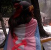 Integrantes de la comunidad trans que mantienen un plantón desde hace 21 días afuera de la Secretaria de Gobernación
