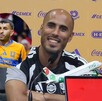 Guido Pizarro hablando en conferencia de prensa sobre Ángel Correa.