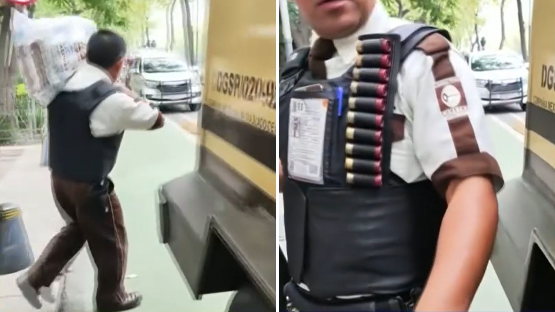 Ciclista enfrenta empresa de valores estacionada en ciclovía de CdMx. Cuestiona por qué transporte de valores está por encima del reglamento.