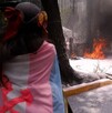 Integrantes de la comunidad trans que mantienen un plantón desde hace 21 días afuera de la Secretaria de Gobernación