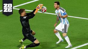 Lionel Messi fallando una oportunidad de gol en el partido Argentina vs Suiza de los cuartos de final del Mundial 2026.