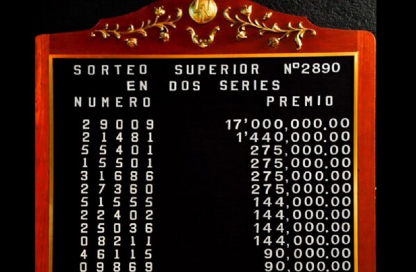 El Premio Mayor del Sorteo Superior 2890 de la Lotería Nacional cayó en Saltillo. Revisa el número ganador de los 17 millones de pesos.