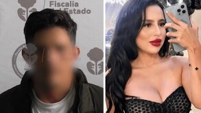 A la izquierda una foto de Iván ‘N’ con la cara censurada con blur durante su detención. A la derecha una foto de Karen Miranda Ayala tomándose una selfie