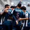 Jugadores de Rayados previo al partido ante Sporting FC.