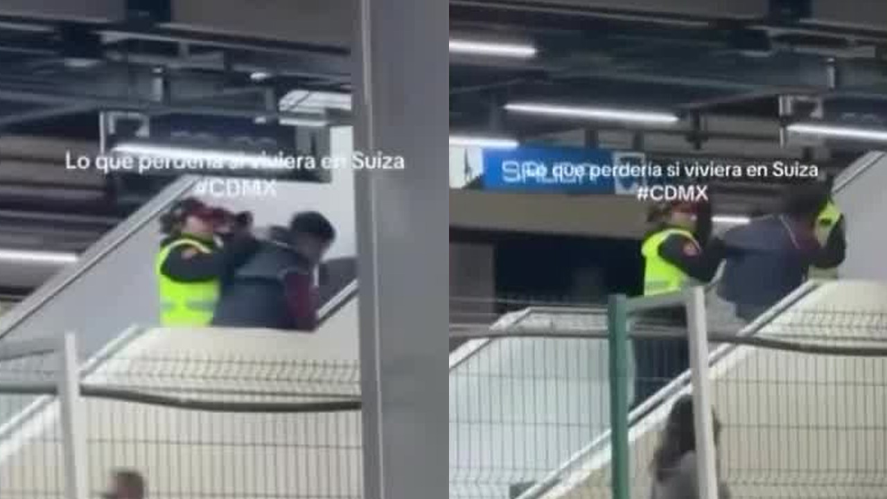 Un video difundido en redes sociales muestra a elementos de la Policía Bancaria e Industrial presuntamente golpeando a un usuario dentro del Metro.