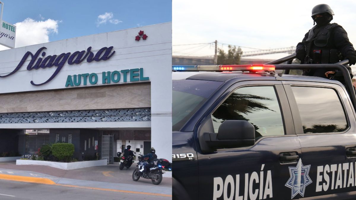 Auto Hotel Niagara fotografía y policía estatal de Durango.