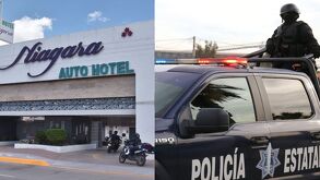 Auto Hotel Niagara fotografía y policía estatal de Durango.
