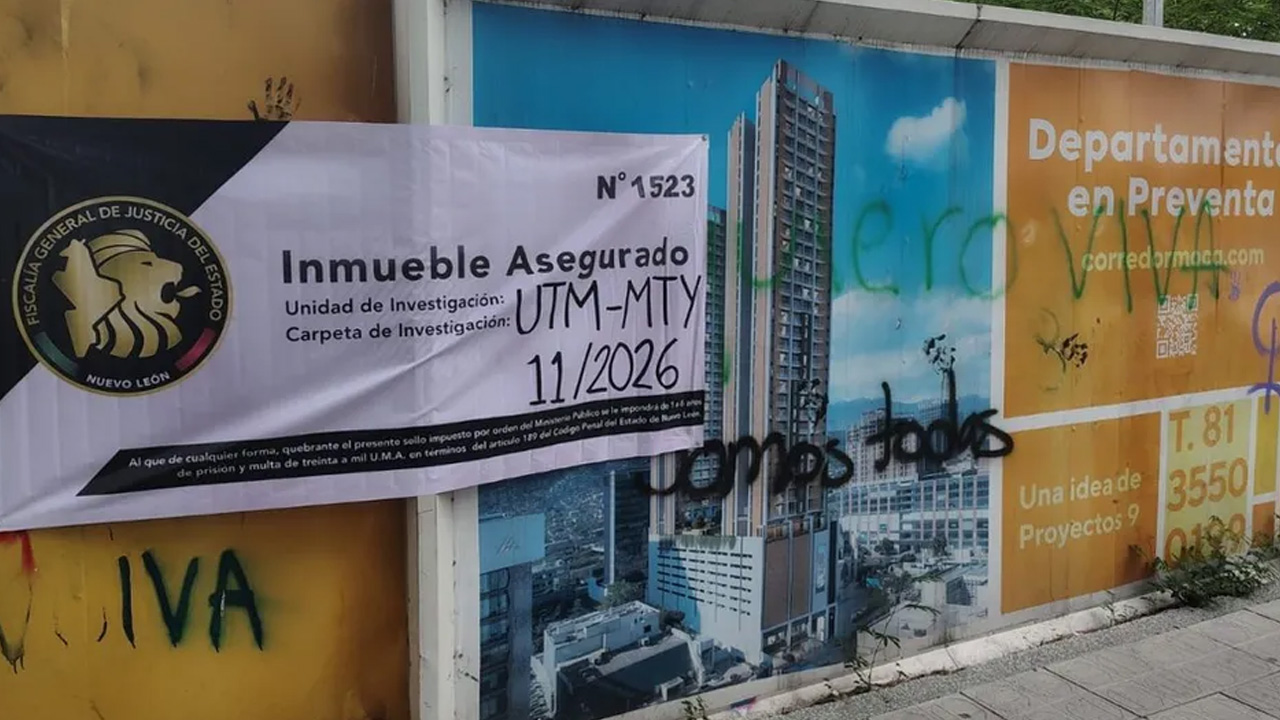 La Fiscalía de Nuevo León aseguró inmuebles del Proyecto Moca, desarrollado por Proyectos 9, como parte de las investigaciones por presunto fraude.