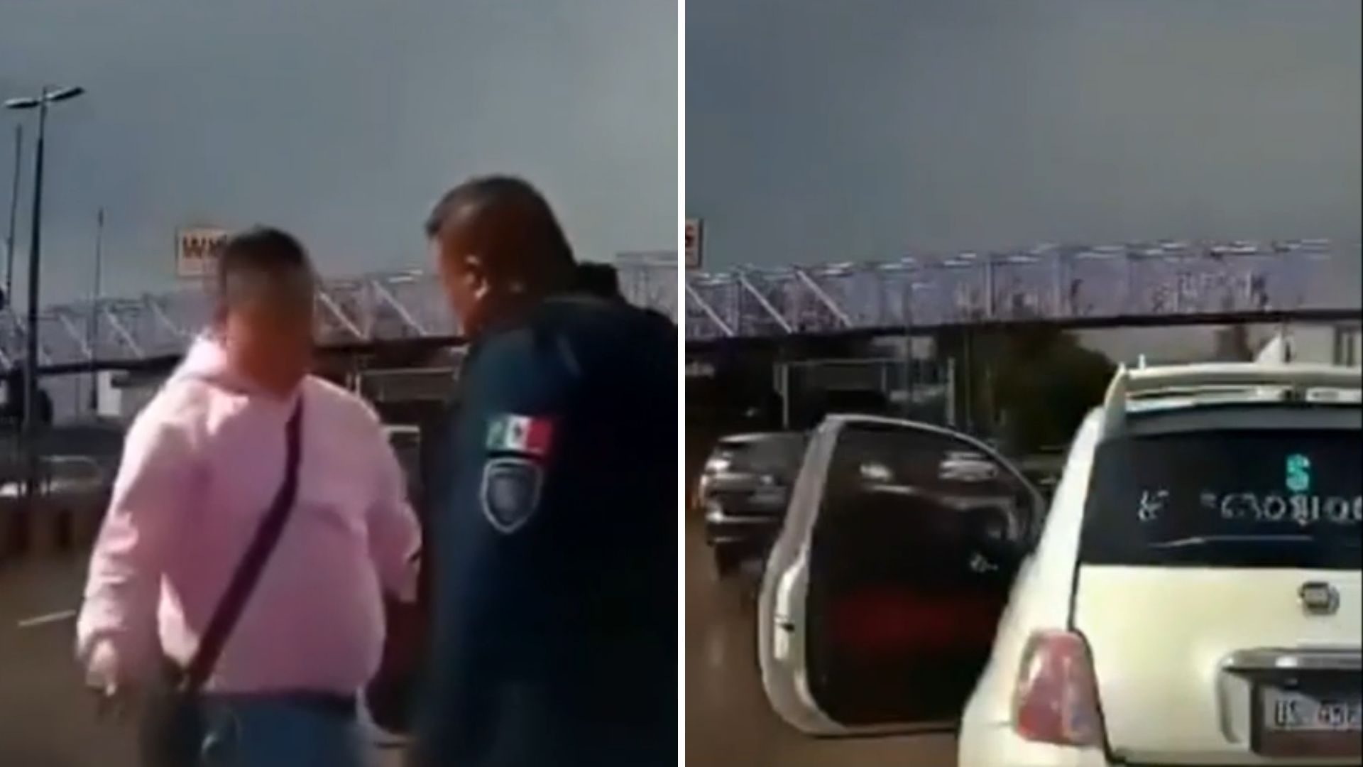 Presunto montachoques intenta extorsionar cerca del aeropuerto de CdMx pero muestra placa al policía.
