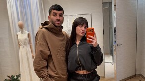 Ángel Correa junto a su esposa en redes sociales.