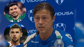 Matías Almeyda en conferencia de prensa previo al debut de Rayados en el Apertura 2026 de la Liga MX.