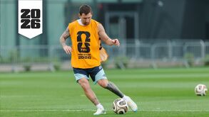 Lionel Messi en un entrenamiento de Argentina.