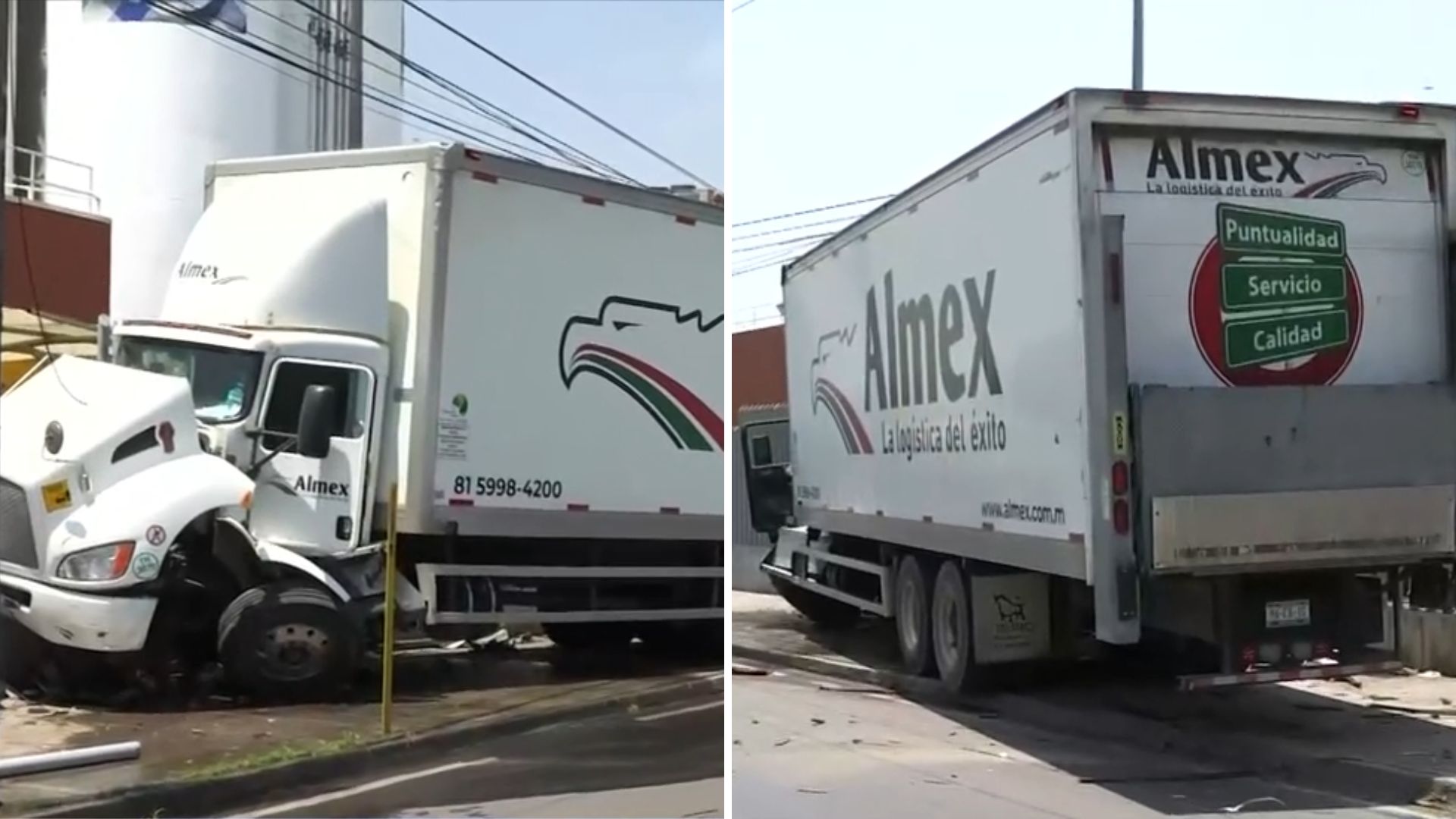Luis Gerardo, conductor de 41 años, escapó ileso tras impactar tráiler contra poste de energía en Nuevo León