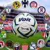 Balón de la Liga MX para el Torneo Apertura 2026 junto a los escudos de los 18 clubes en Primera División.