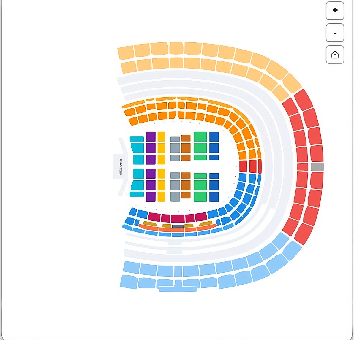 Screenshot de las zonas del estadio para el concierto prófugos del anexo