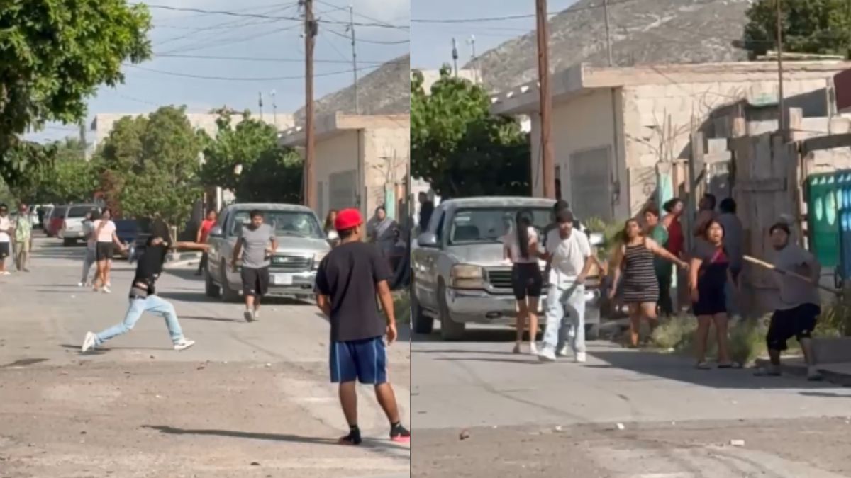 Un violento enfrentamiento entre dos familias, derivado de la presunta disputa por una vivienda, fue captado en video.
