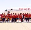 Jugadores de la Selección Española llegando a Madrid tras ganar el Mundial 2026.