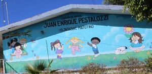 Fachada del  preescolar Juan Enrique Pestalozzi, ubicado en León, Guanajuato
