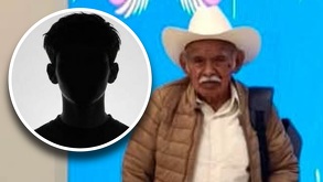 Fotografía de un abuelito con sombrero blanco y la foto de un joven sobrepuesta.