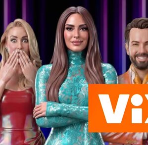 Promocional de La Casa de los Famosos junto al logo de ViX