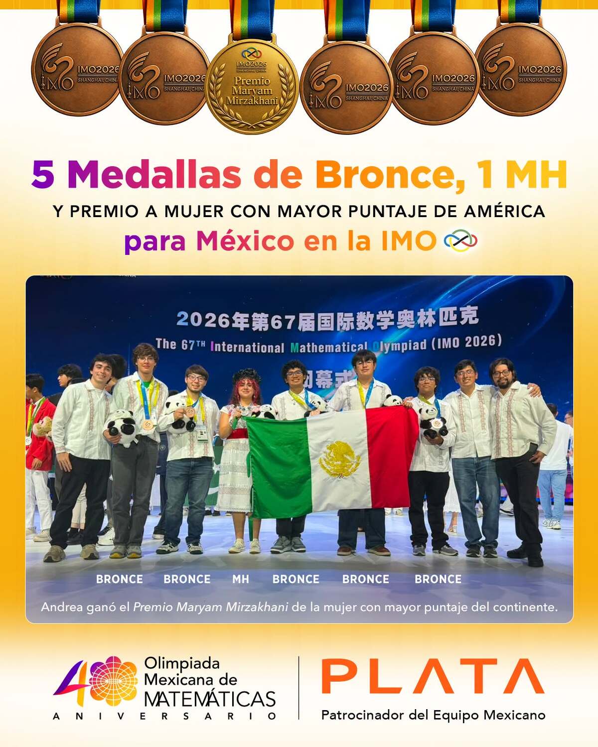 Ganadores mexicanos en la Olimpiada de Matemáticas 2026