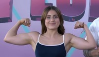 Captura de pantalla del video del pesaje de Roro, una participante de La Velada del Año V y VI