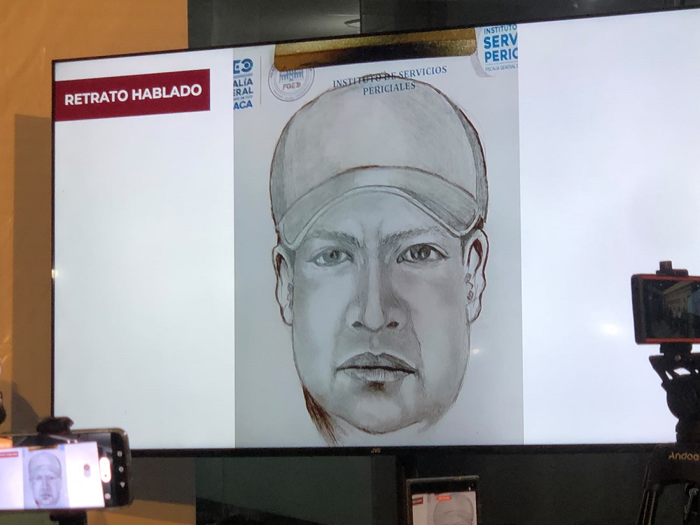 Retrato habldo de una persona señalada como presunta responsable de un crimen en Oaxaca.