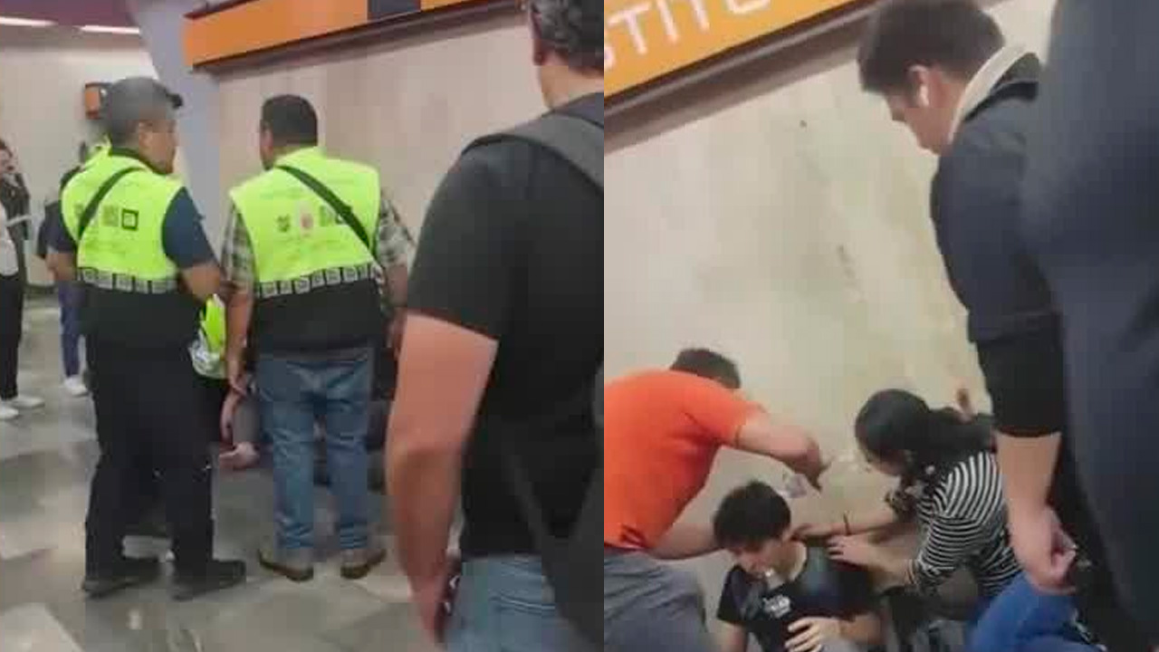 Dos usuarios del Metro de la Ciudad de México sufrieron golpe de calor mientras esperaban el tren en la estación Constituyentes de la Línea 7.