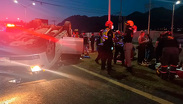 ¡Otro accidente! Volcadura en la carretera Nacional deja seis lesionados en Monterrey