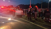 Movilización por accidente en Carretera Nacional en Monterrey.