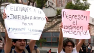 Estudiantes protestan en UNAM por irregularidades y presuntas trampas en examen de admisión