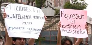 Estudiantes que no fueron seleccionados por la UNAM en el reciente examen de ingreso piden justicia por fraude con IA.