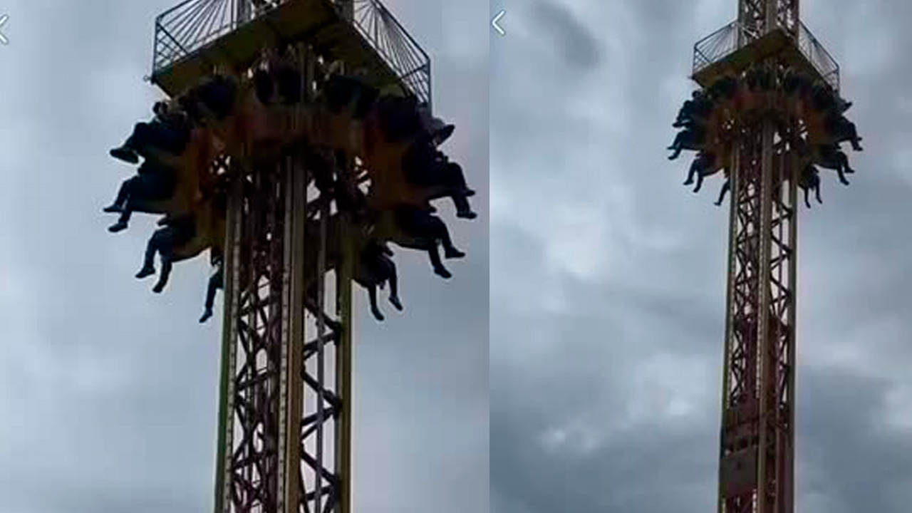 Al menos 12 usuarios quedaron atrapados tras una falla en un juego mecánico de la Feria de Chalco.