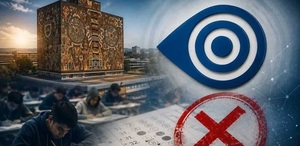 La UNAM detectó anomalías en el examen de admisión de este año en línea | Diseño: Rafael Mejía creada con IA.