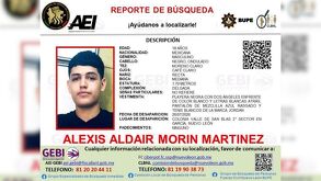 Fiscalía de Nuevo León busca a Alexis Aldair Morin Martinez, joven de 18 años