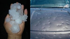 Las bolas de granizo causaron daños a vehículos | Usi Toledo