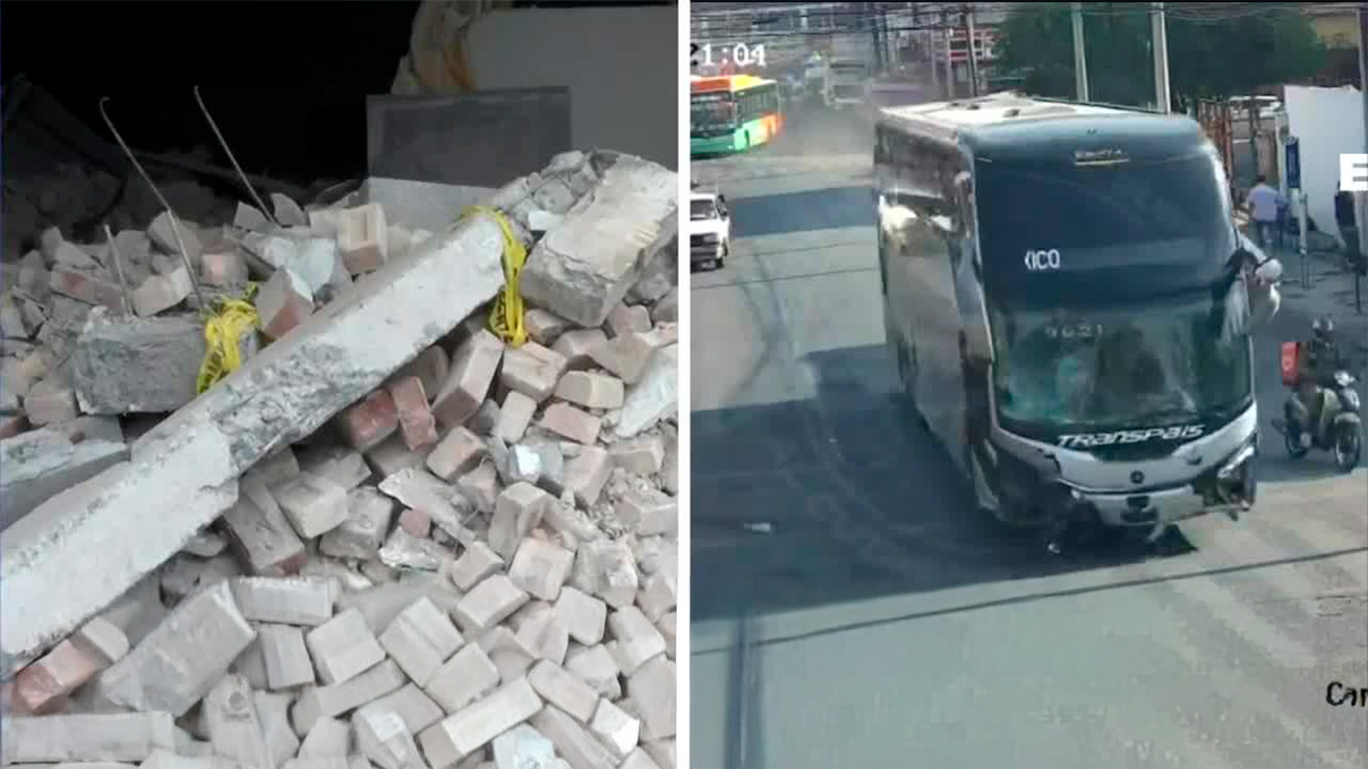 Chofer atrapado grita pidiendo ayuda tras choque entre camión y autobús en Monterrey. 9 lesionados en cruce de Villagrán y Arteaga.