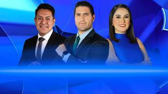 Portada Telediario Matutino Fin de Semana con Rodrigo Rico, Monserrat Contreras y Ricardo Solaback