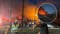 Reportan intensa movilización por incendio en tienda de conveniencia en Monterrey.