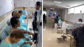 Atención IMSS Tehuacán, los pacientes son atendidos en los pasillos, junto a los carritos de limpieza.