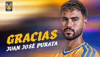 Juan Sánchez Purata portando la camiseta de Tigres en un partido de Liga MX.