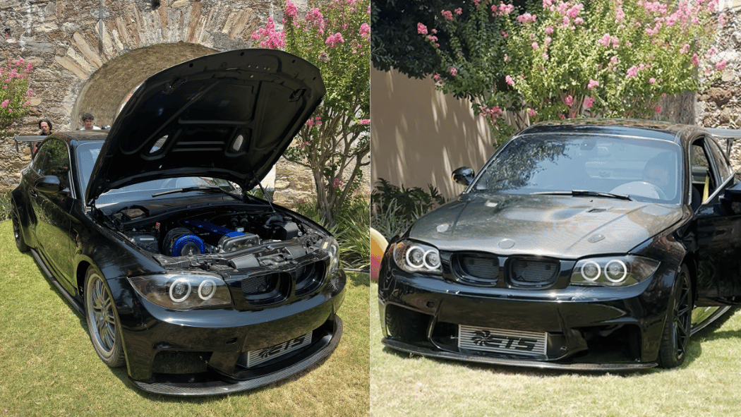 Exposición de BMW 135i de JUCA creador de contenido en Santa Catarina.