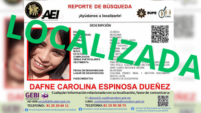 Localizan a Dafne Carolina joven desaparecida en Escobedo.