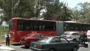 Rama cae sobre metrobús en CdMx y bloquea circulación de decenas de autobuses