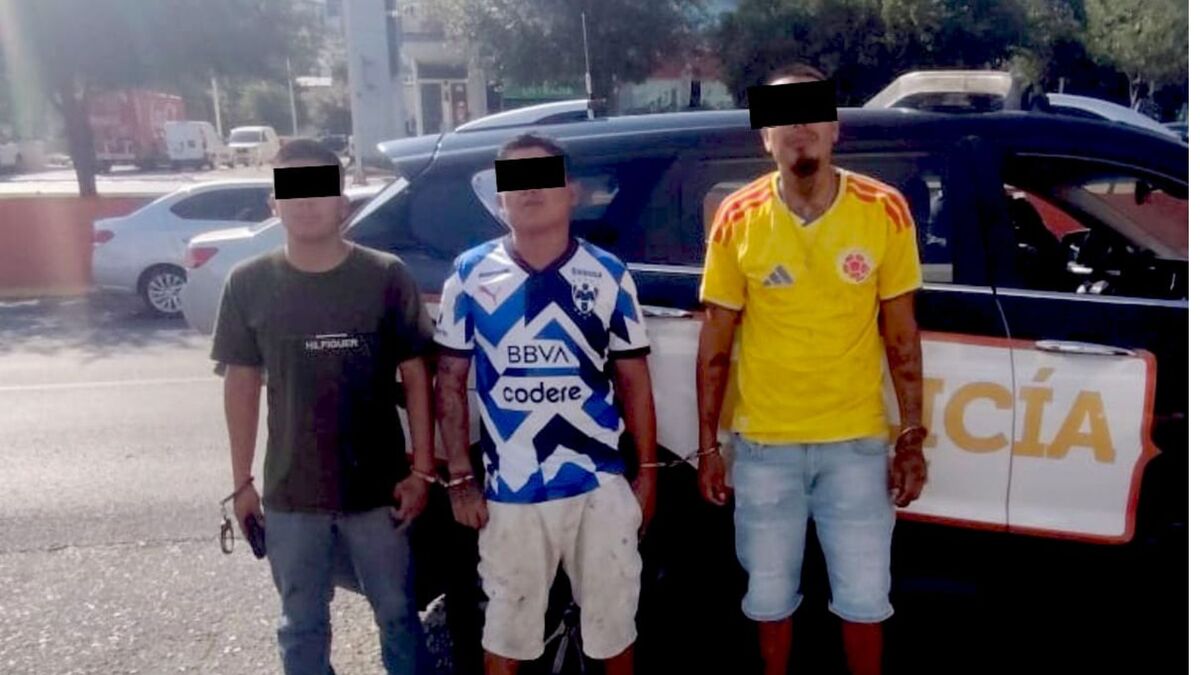 Cae trío con automóvil robado durante operativo de la Policía de Guadalupe.| Cortesía