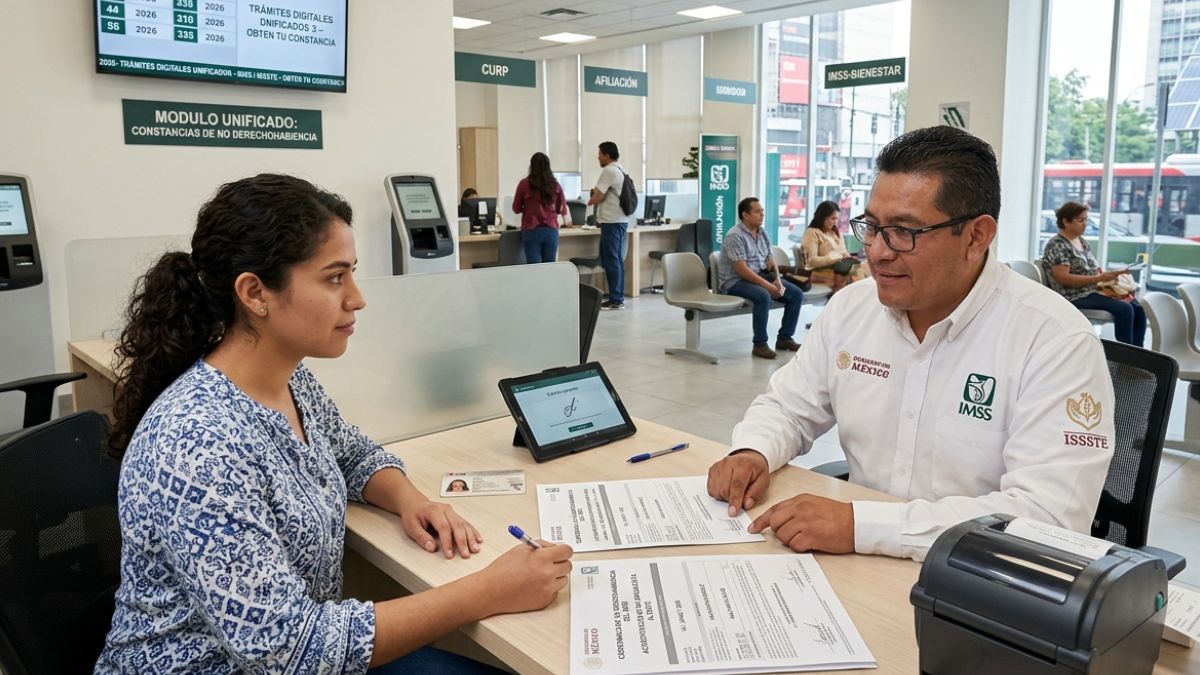 Una constancia de no derechohabiente ISSSTE e IMSS demuestra la falta de derechos o vigencia sobre un servicio médico. | Gemini