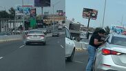 La pelea entre una mujer y el conductor de un vehículo en plena vía pública terminó en accidente