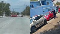 Una unidad de Tránsito logró cerrarle el paso a la mujer y hacer que detuviera su marcha.