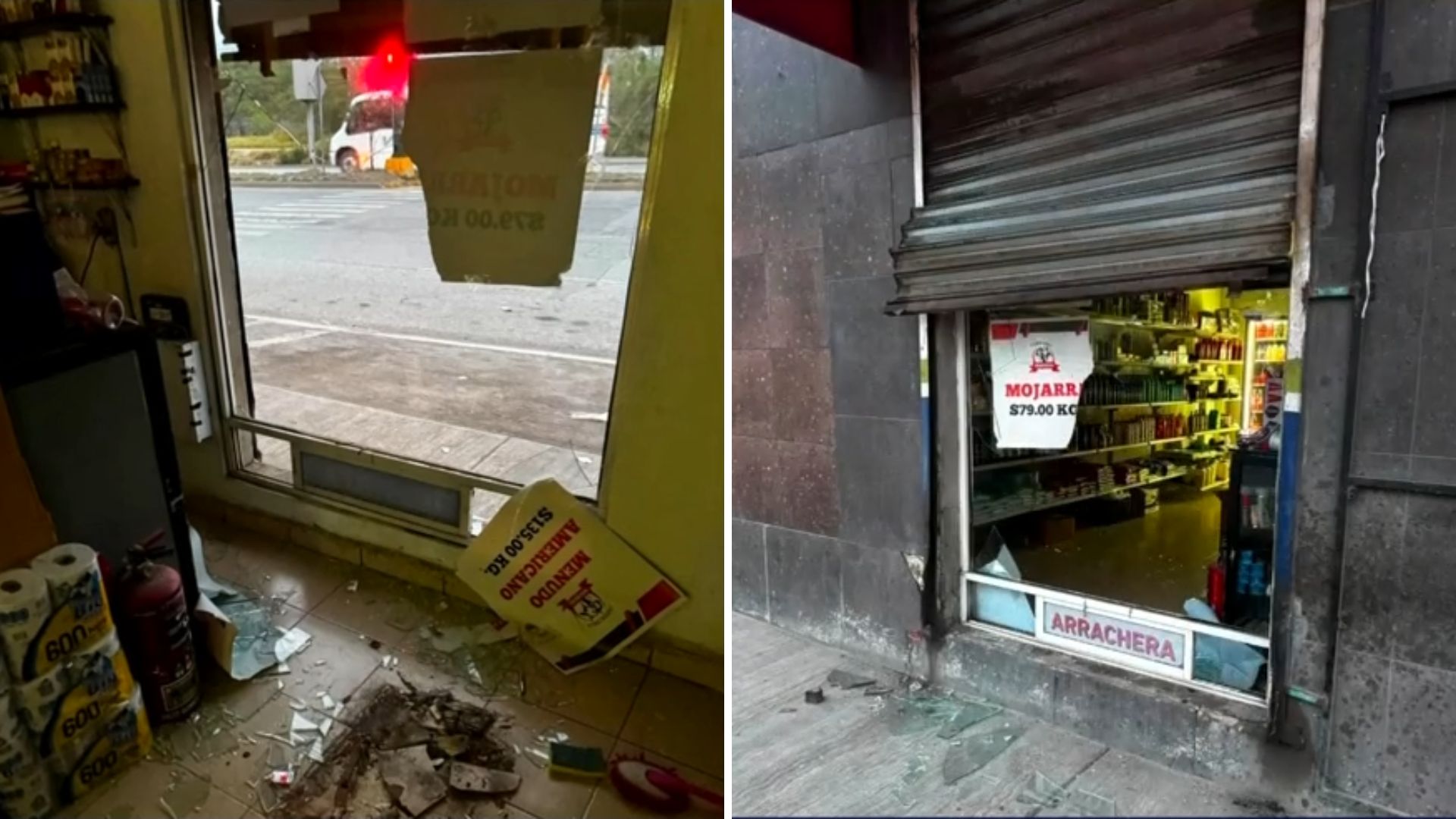Delincuentes saquean carnicería y huyen con caja fuerte en Escobedo